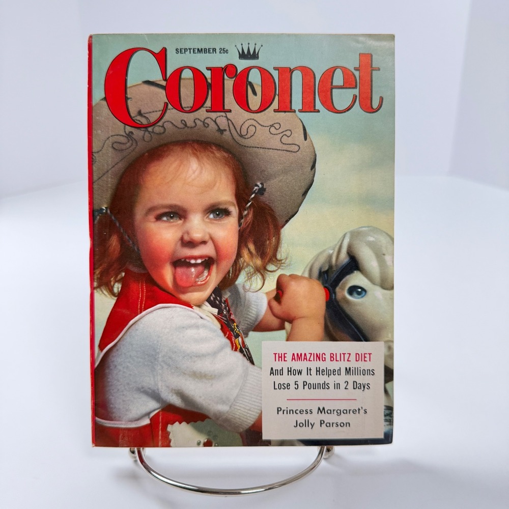 Vintage Coronet Magazine September 1956 Cowgirl Cover Sheaffer‎ Pen Ad